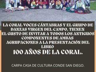 Viernes 31 de mayo, 19.30 Presentación del libro 100 años de la Coral en Cabezón de la Sal.