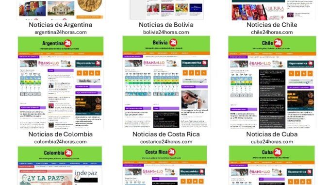 Los 22 periódicos digitales del Grupo 24 horas en Hispanoamérica