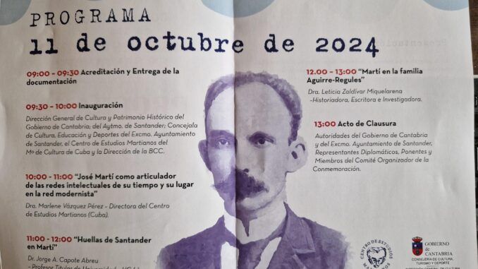 Cubanos y santanderinos celebramos el 145 aniversario de Martí en Santander el viernes 11 en la Biblioteca Central de Santander