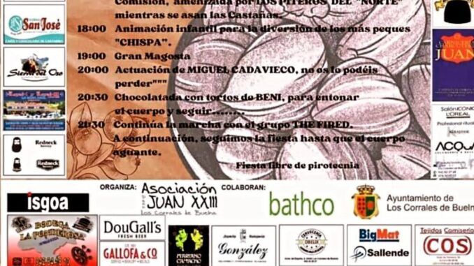 Sábado 12 de octubre Magosta de la Peña Juan XXIII en Los Corrales de Buelna