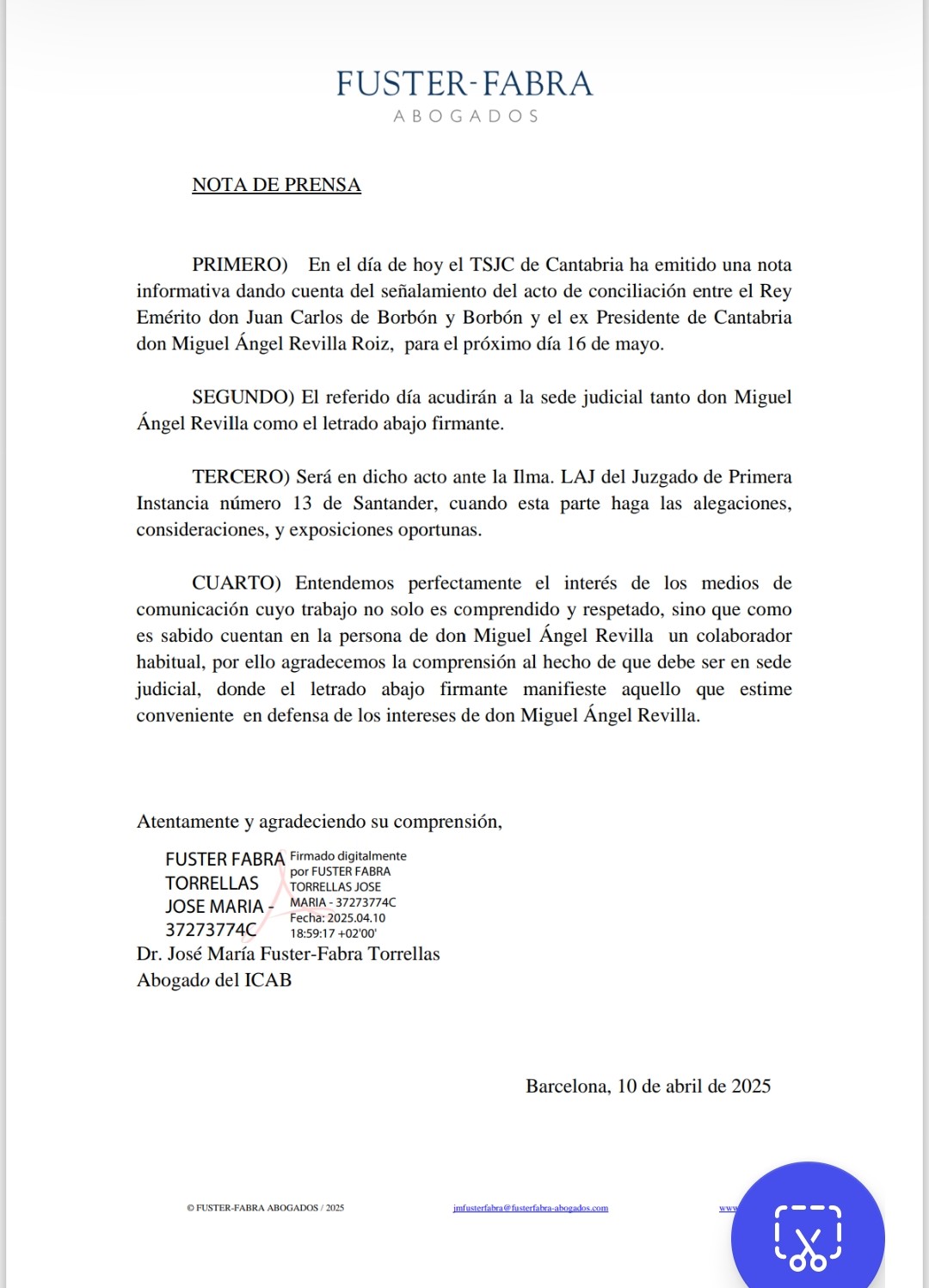 Juan Carlos I «El golfo» no ha confirmafo su presencia en el acto del dia 16 de mayo