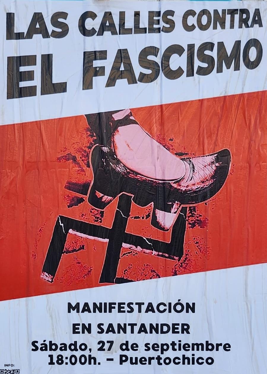 Santander se manifiesta contra el fascismo el sábado a las 18 horas desde Puertochico Santander se manifiesta contra el fascismo el sábado a las 18 horas desde Puertochico